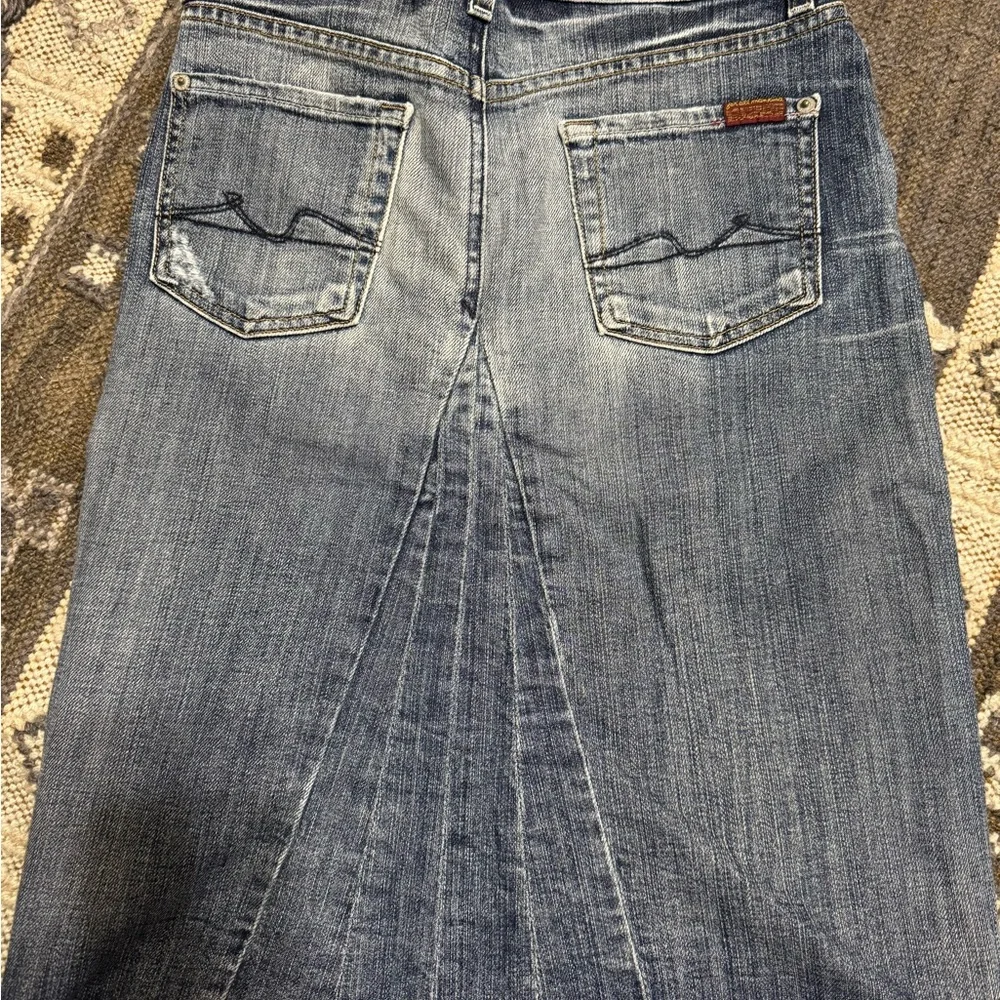 7 for all Mankind sz 26 (4/6) XS womens denim jean midi skirt. - Picture 2 of 4